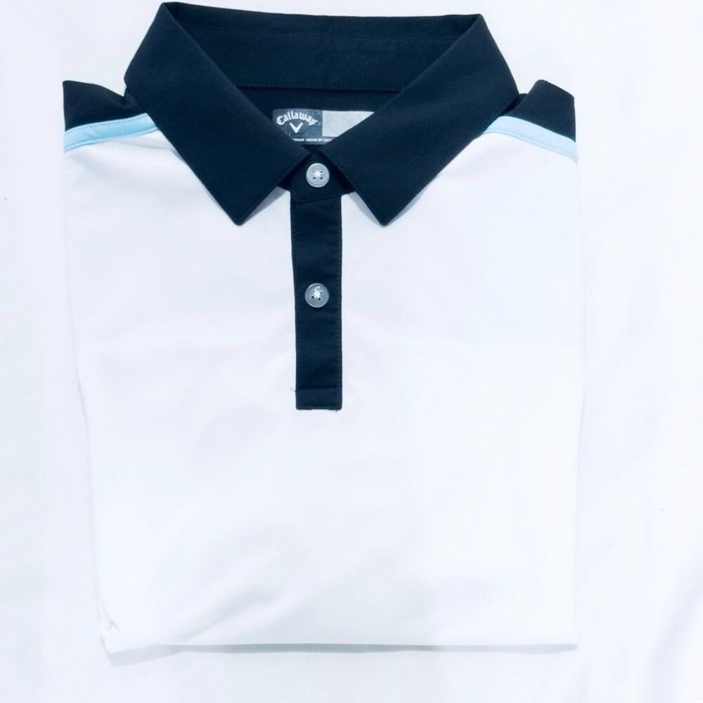 CALLAWAY Mens Short Sleeve Performance Polo Shirt Color-block Size L